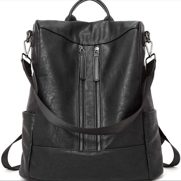 1 LEFT! New! CLOSEOUT SALE! Black Soft Vegan Leather Bag - Picture 3 of 3